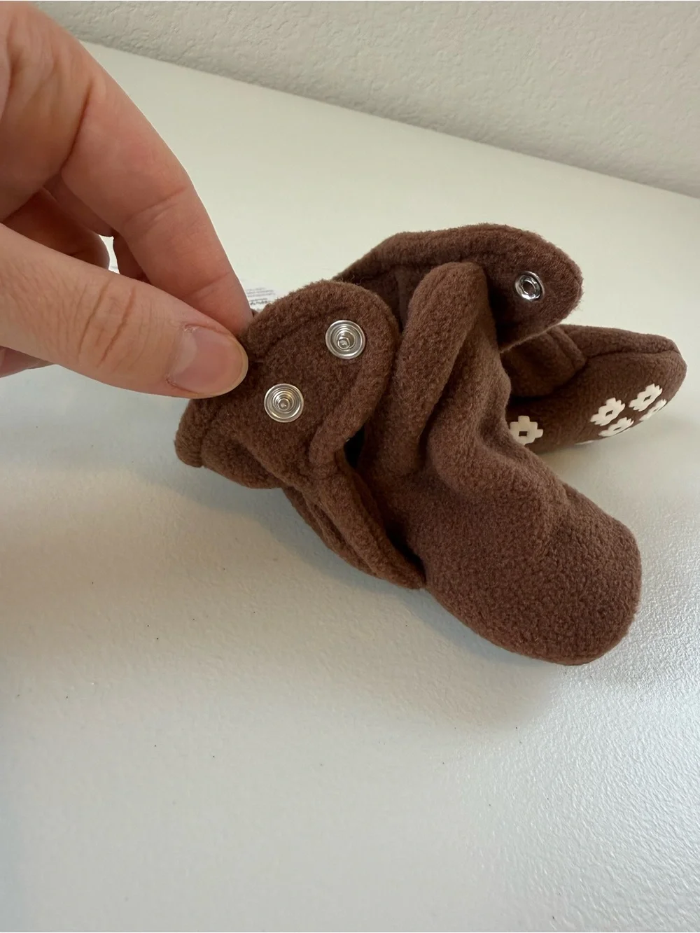 NWT Brown Fleece Baby Booties 0-6 months